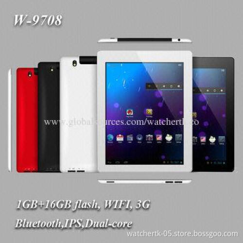 9.7-inch 3G Tablet PC with Quad-core, IPS Screen/GPS/Bluetooth/(2.0/5.0MP) Dual Camera